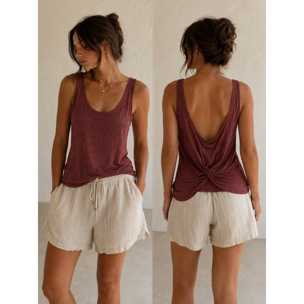 NWT Zyia Active Copper Kettle Reversible Swirl Tank Top Womens M Maroon Red